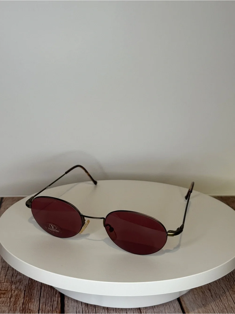 Valentino Oval Burgundy Lens Women's Sunglasses